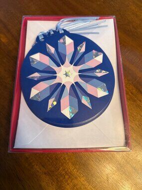 Recollections Happy Holidays Cards & Envelopes 10 Sets Christmas Blue Snowflake